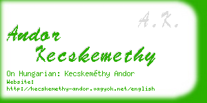 andor kecskemethy business card