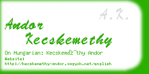 andor kecskemethy business card